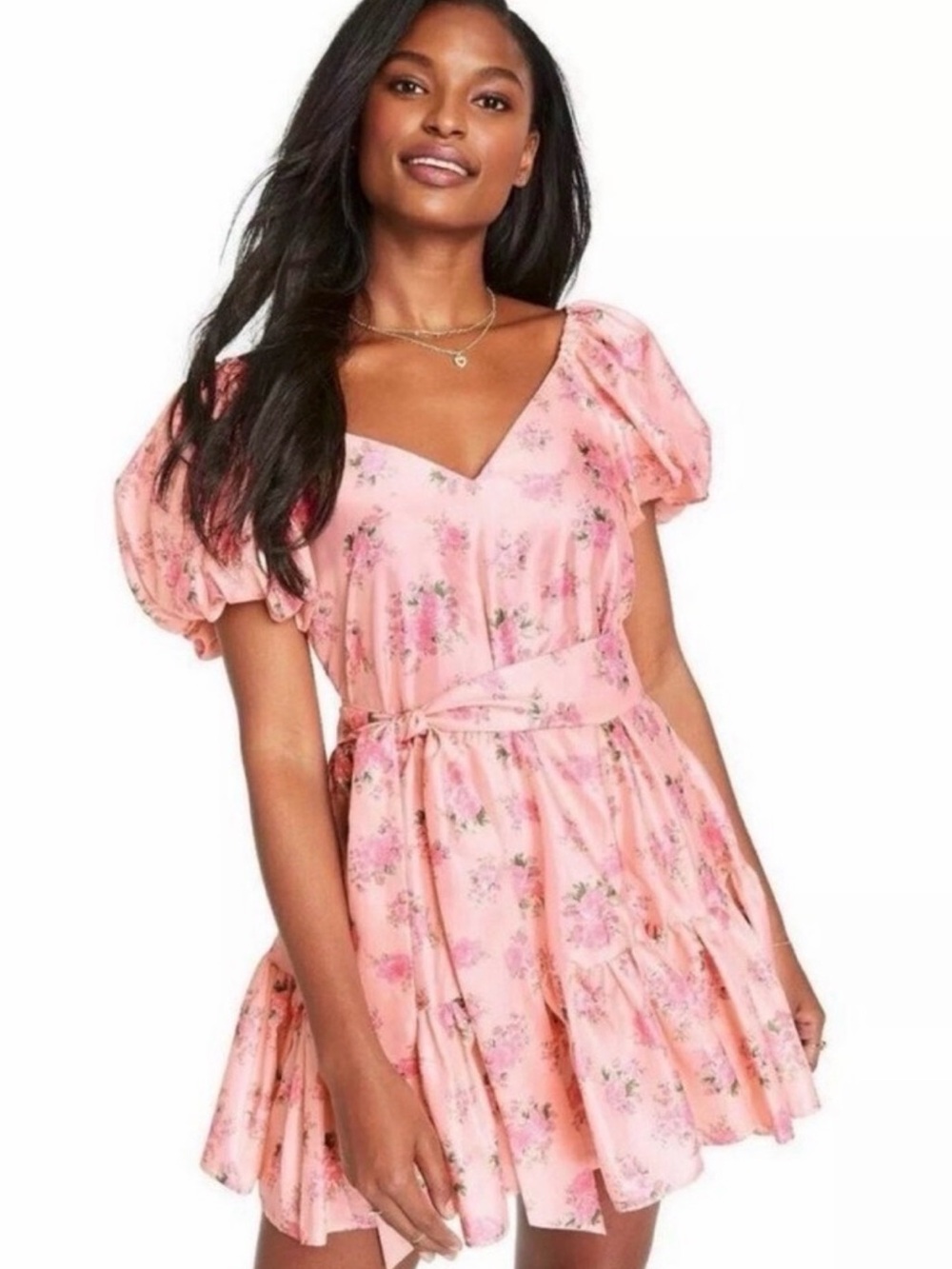 Pink Floral Puff-Sleeve Mini Dress by Love Shack Fancy x Target